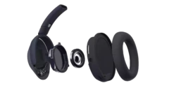 Cleer Alpha - Foldable Active Noise Cancelling Wireless Headphones -SENNHEISER Store ALPHAMIDNIGHTBLUEexplodedviewangle01