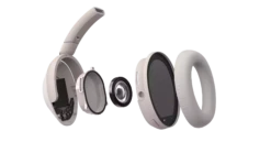 Cleer Alpha - Foldable Active Noise Cancelling Wireless Headphones -SENNHEISER Store ALPHASTONEexplodedviewangle01