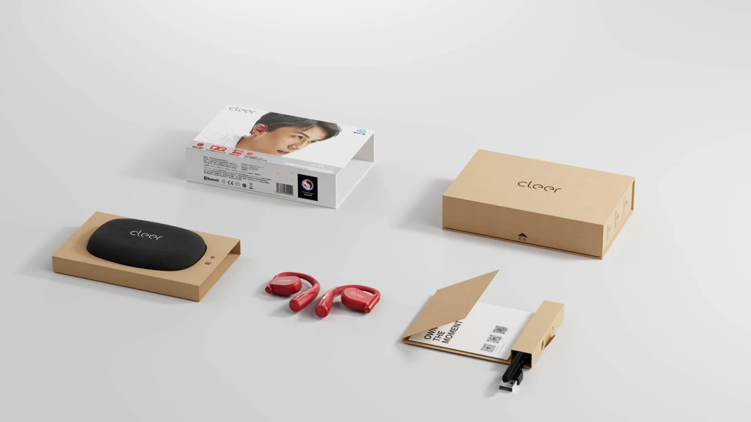 Cleer Audio Arc II Sport - Open-Ear True Wireless Sports Earphones - Red - Refurbished 5 Cleer Audio Arc II Sport - Open-Ear True Wireless Sports Earphones - Red - Refurbished - Image 3