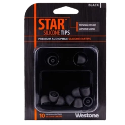 Westone Audio Star Premium Audiophile Silicone Eartips -SENNHEISER Store westone star silicone eartips black packaging main fix 800x800 copy