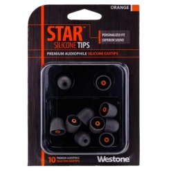 Westone Audio Star Premium Audiophile Silicone Eartips -SENNHEISER Store westone star silicone eartips orange packaging main fix 800x800 copy