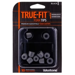 Westone Audio True-Fit Premium Audiophile Foam Eartips 10 Westone Audio True-Fit Premium Audiophile Foam Eartips -SENNHEISER Store westone true fit foam eartips packaging black main fix 800x800 copy